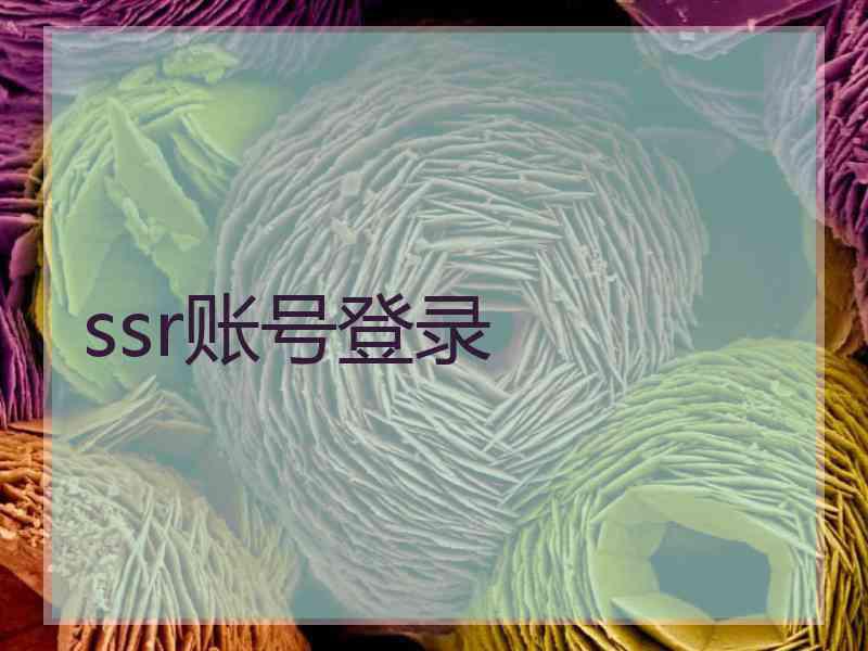 ssr账号登录