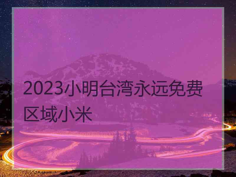 2023小明台湾永远免费区域小米