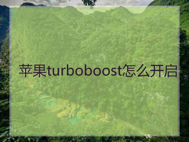 苹果turboboost怎么开启