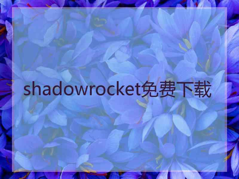 shadowrocket免费下载