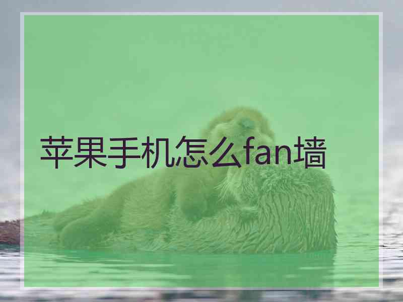 苹果手机怎么fan墙