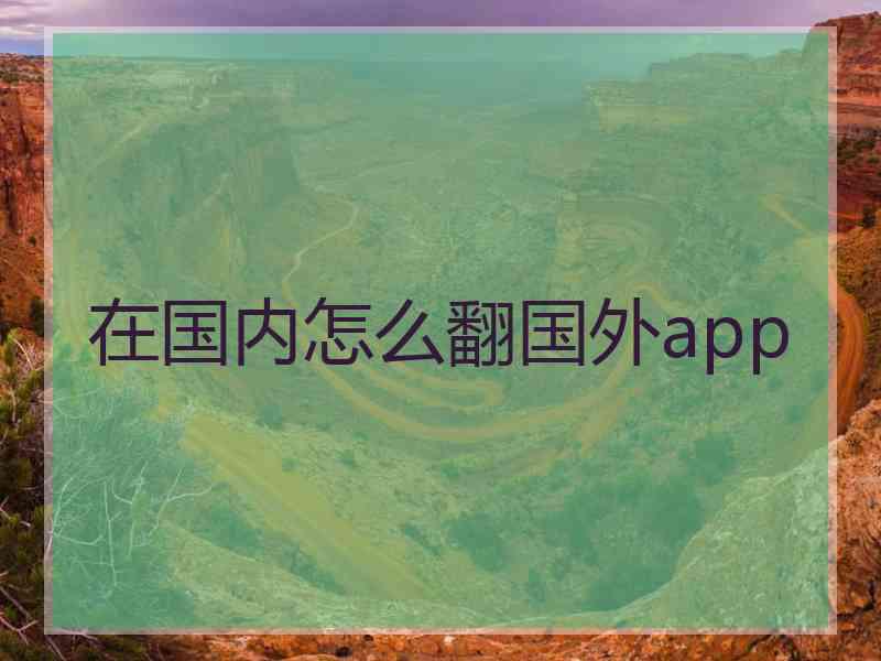 在国内怎么翻国外app