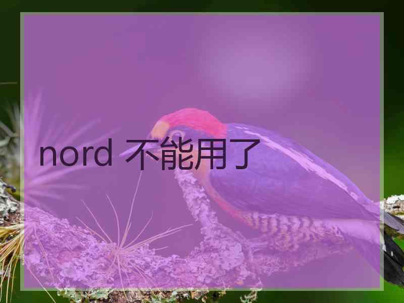 nord 不能用了