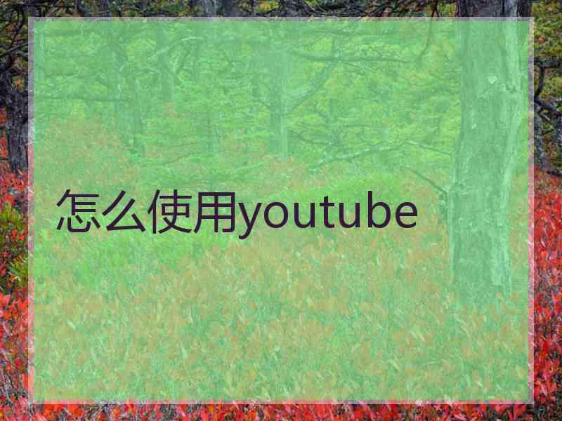 怎么使用youtube