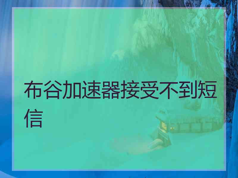 布谷加速器接受不到短信