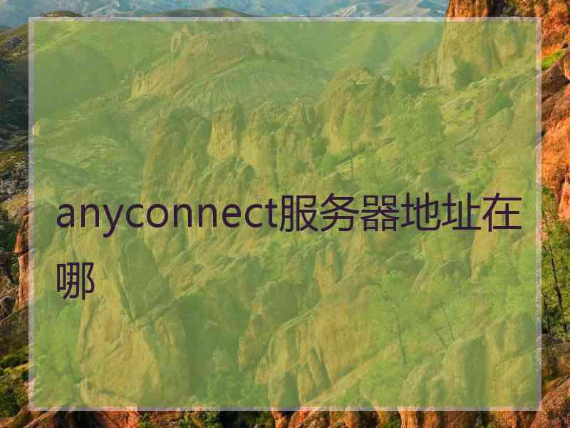 anyconnect服务器地址在哪