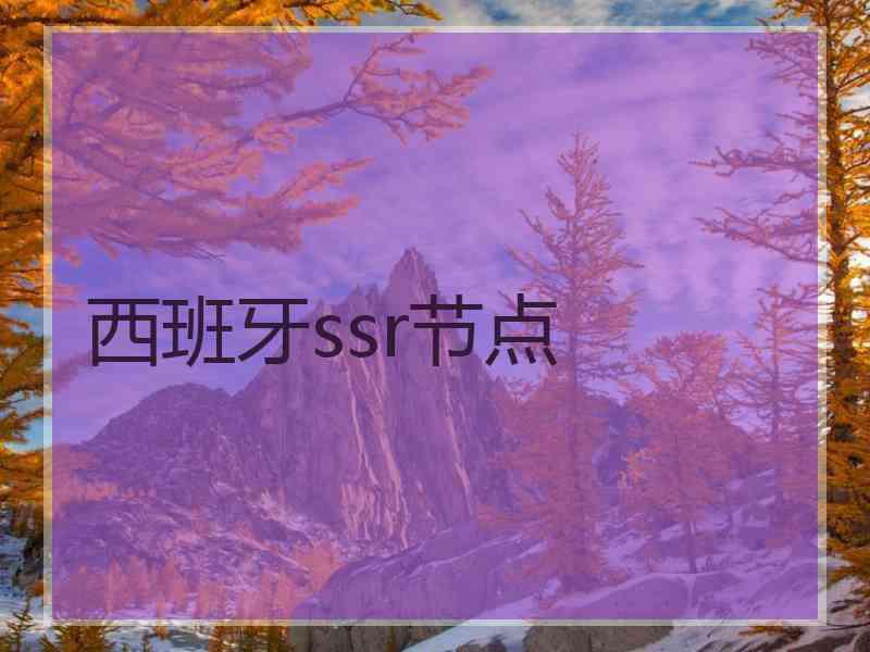 西班牙ssr节点