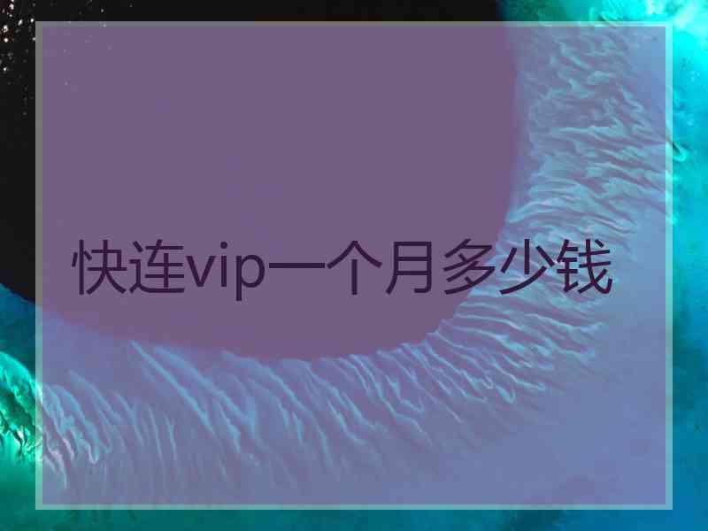 快连vip一个月多少钱