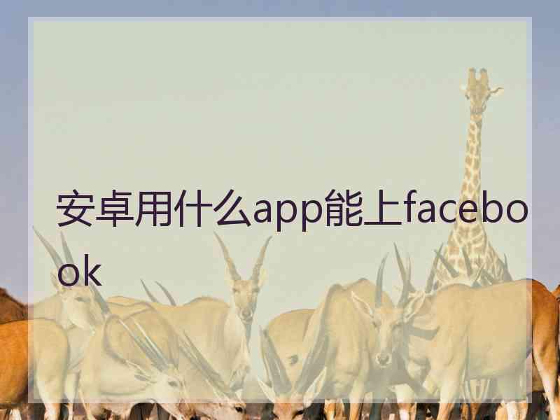 安卓用什么app能上facebook