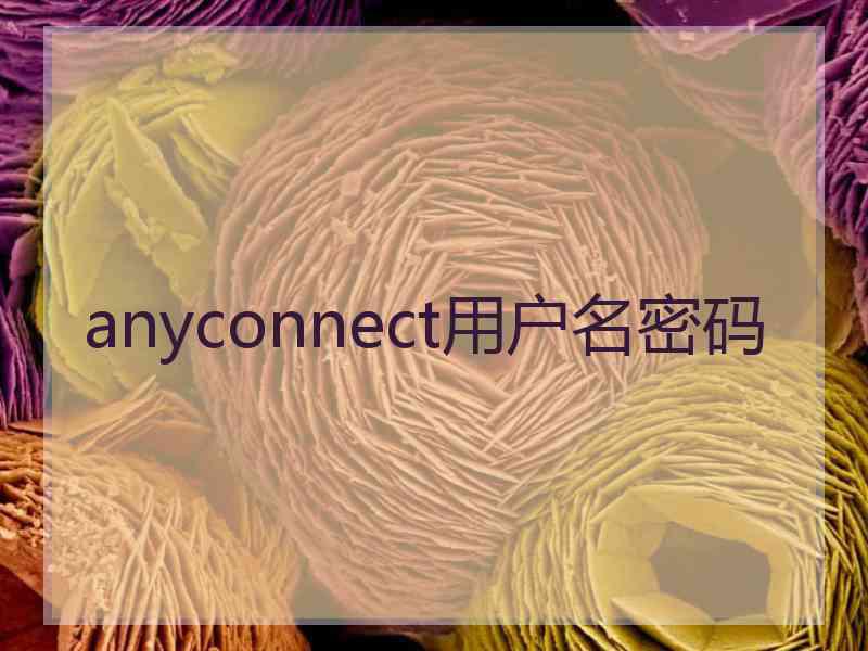 anyconnect用户名密码