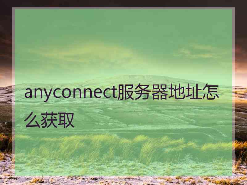 anyconnect服务器地址怎么获取