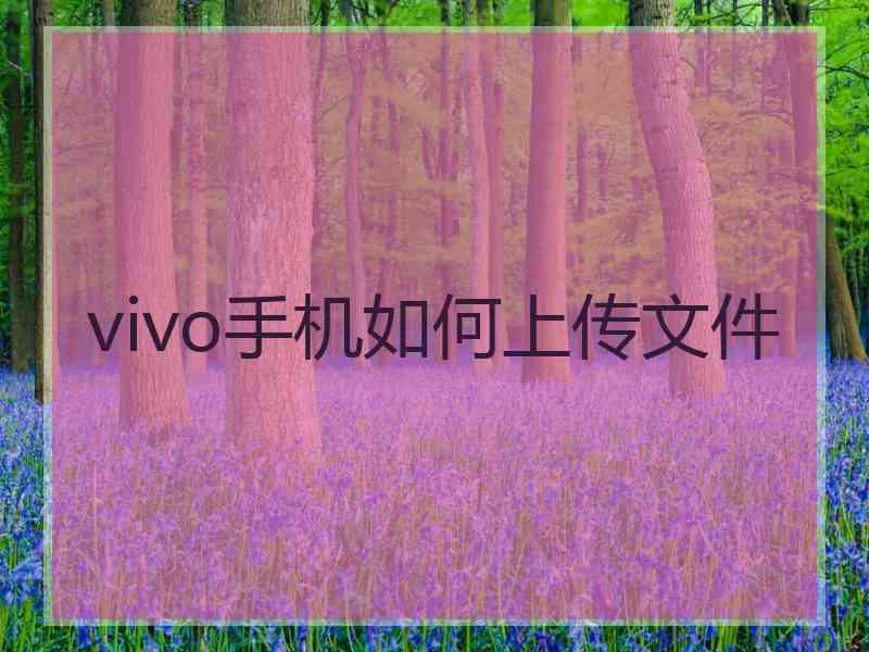 vivo手机如何上传文件