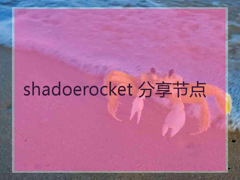 shadoerocket 分享节点