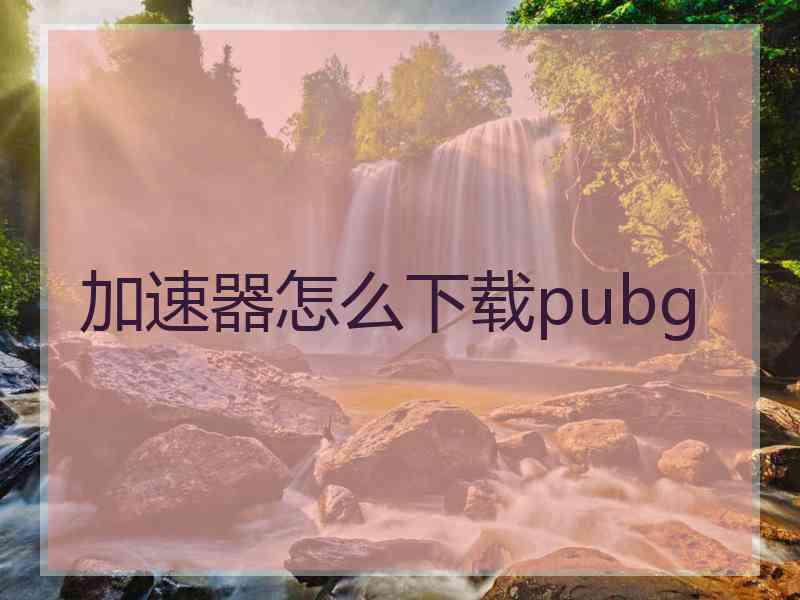 加速器怎么下载pubg