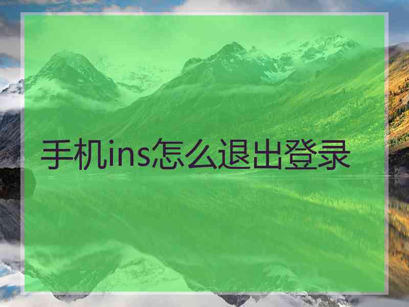 手机ins怎么退出登录