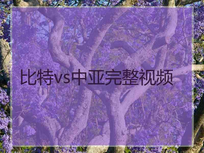 比特vs中亚完整视频