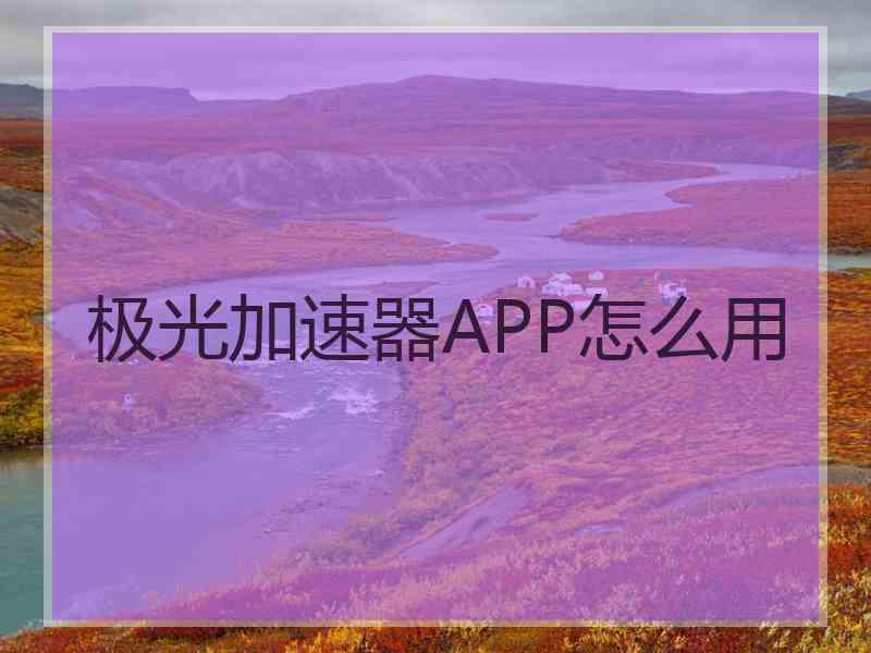 极光加速器APP怎么用