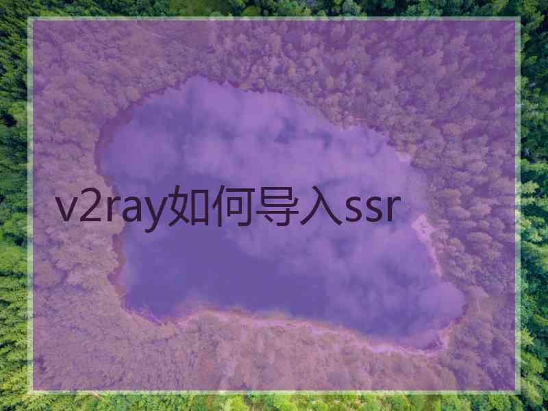 v2ray如何导入ssr